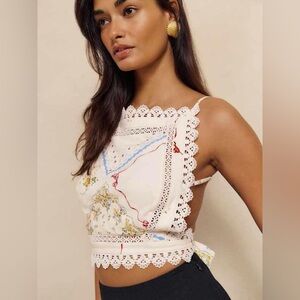 Reformation MEDIUM Meadow backless top in Nonna print